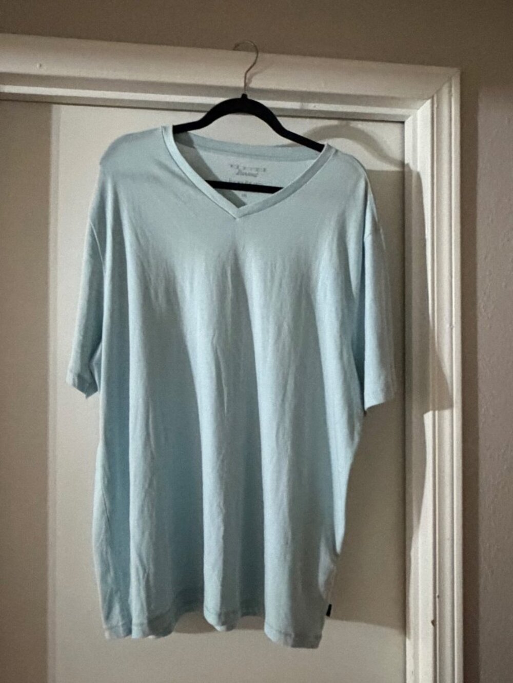 Lucky Brand V-Neck Burnout Tee Light Blue 1XL Soft Casual Relaxed Fit
